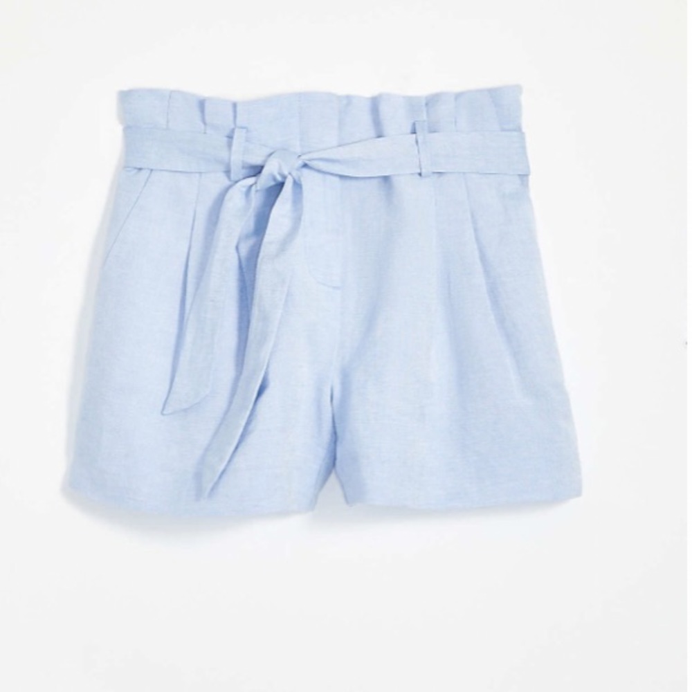 ☀️ Rayann Chambray Linen blend Tie Waist Shorts 12